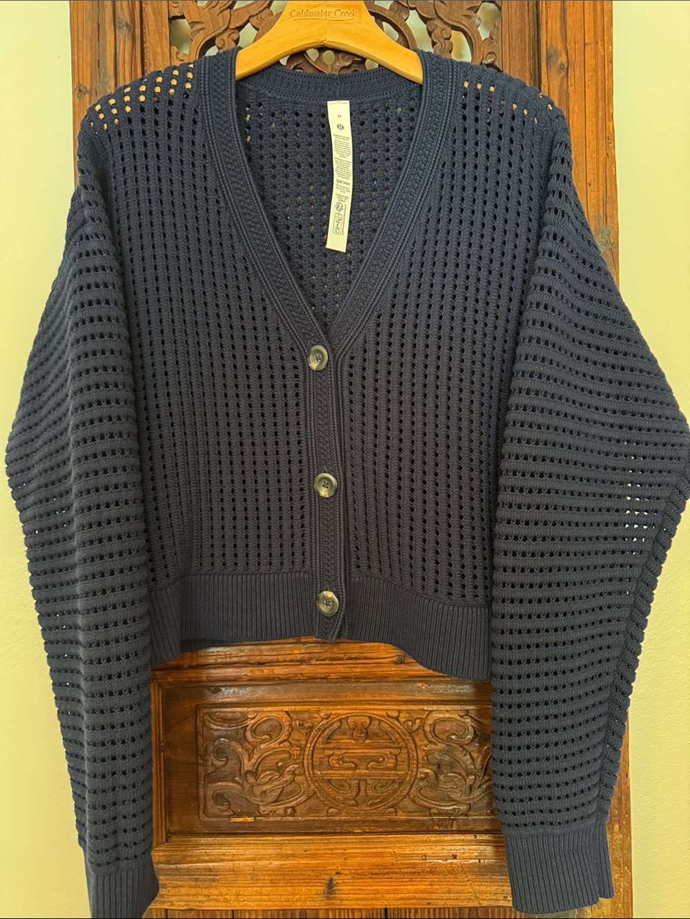 Lululemon Cotton Crochet Mesh Relaxed-Fit Cardigan